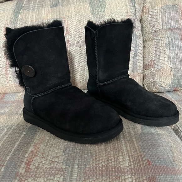 UGG Shoes - UGG Black Suede Bailey Button II Boots